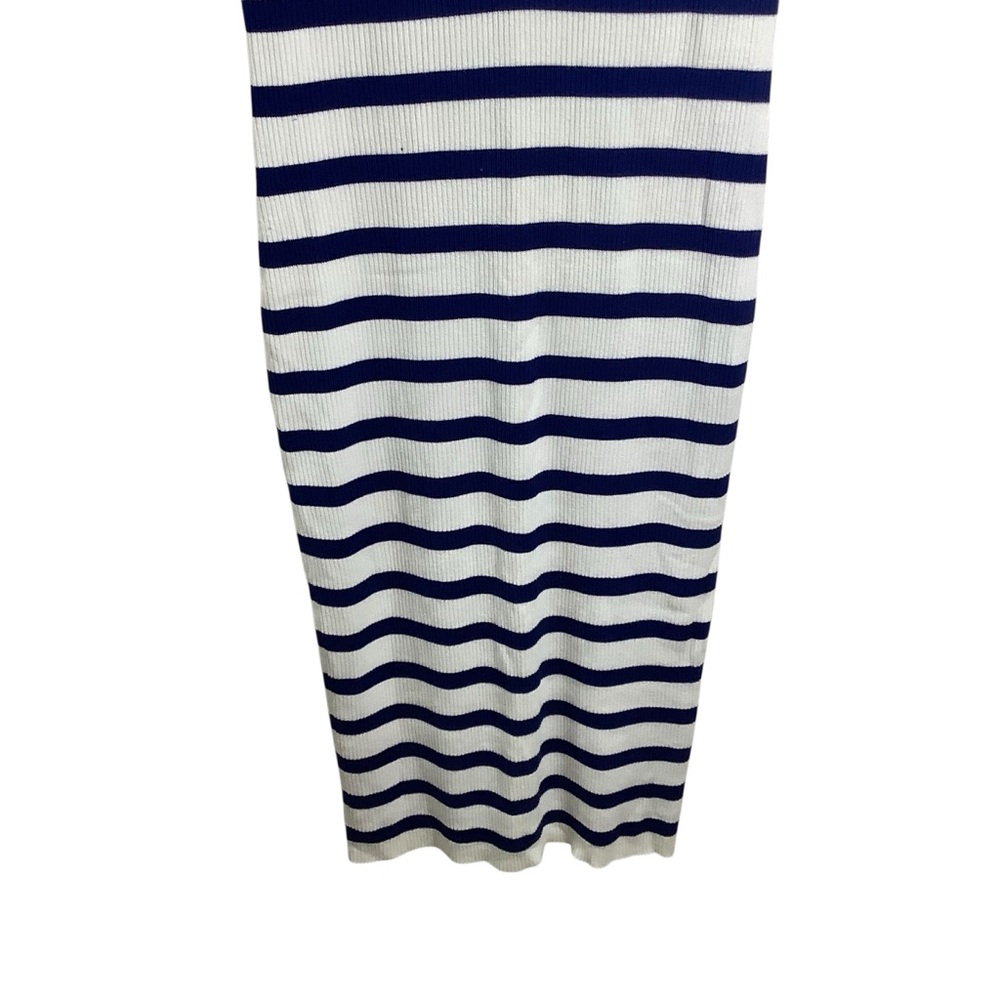 J. Crew Striped Ribbed Henley Midi Sweater Dress Nautical Knit - Picture 3 of 8